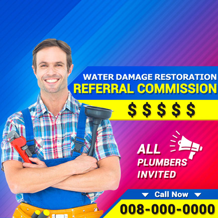 The web banner of plumber referral program